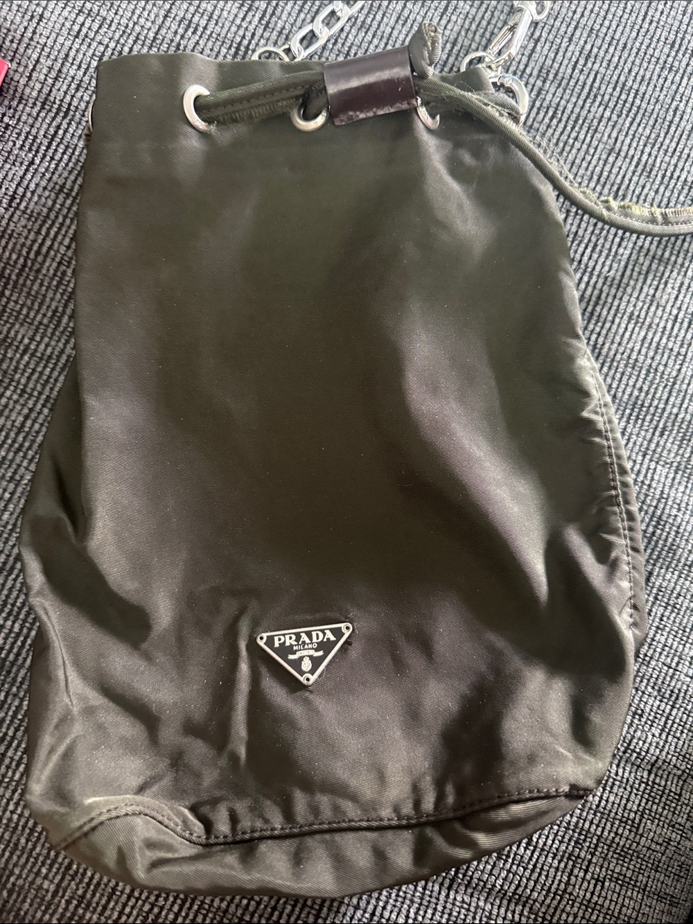 Prada Men’s Nylon Drawstring Pouch